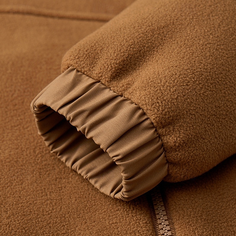 Ανδρικά Μπουφάν fleece Causal Ρούχα Γυμναστικής Τσέπη Με Κουκούλα Φθινόπωρο Χειμώνας Συμπαγές Χρώμα Ενεργό Ουδέτερος Κολάρο Πουκαμίσου Κοντό Μαύρο Βαθυγάλαζο Καφέ Πράσινο του τριφυλλιού Σακάκια 2026 - $47.99 –P6