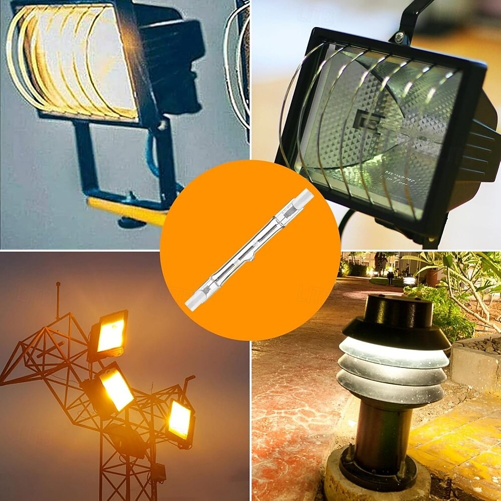 Żarówki halogenowe R7S 100 W 150 W, typ J78 mm, żarówki T3, ściemnialne, 110 V 220 V, 3-calowe, halogenowe, dwustronne, do oświetlenia roboczego/bezpieczeństwa/krajobrazowego, 5 szt. 2025 - $14.99 –P2
