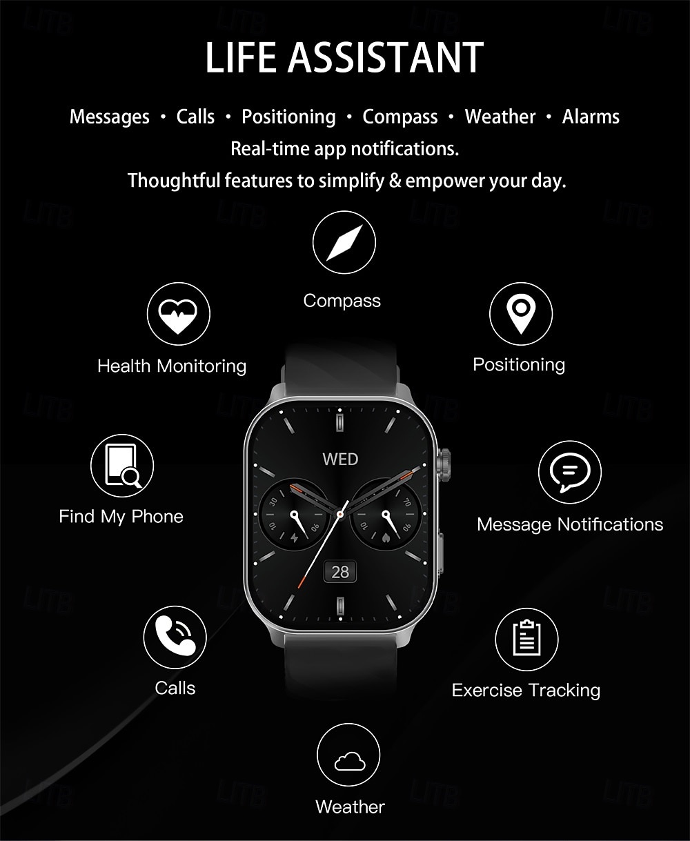LC211 Smart Watch 2.01 inch Smartwatch Fitness Running Watch Bluetooth Temperature Monitoring Pedometer Call Reminder Compatible with Android iOS Women Men GPS Long Standby Hands-Free Calls IPX-5 2025 - $47.99 –P4