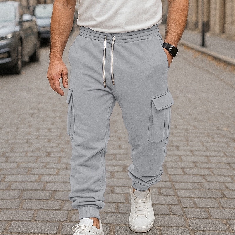 Per uomo Pantaloni da Tuta Cargo Pantaloni da tuta Pantaloni in Pile Joggers Pantaloni Coulisse Elastico in vita Multi-tasche Semplice Traspirante Lunghezza intera Casuale Quotidiano All'aperto Moda del 2026 a $21.99 –P9