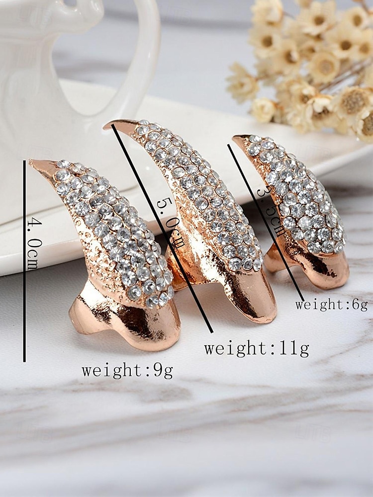 Gotiske kloringer for kvinner med krystall-strass-design – skarpe, elegante og edge, perfekte for halloween, kostymefester og alternativ mote 2025 - $14.99 –P9