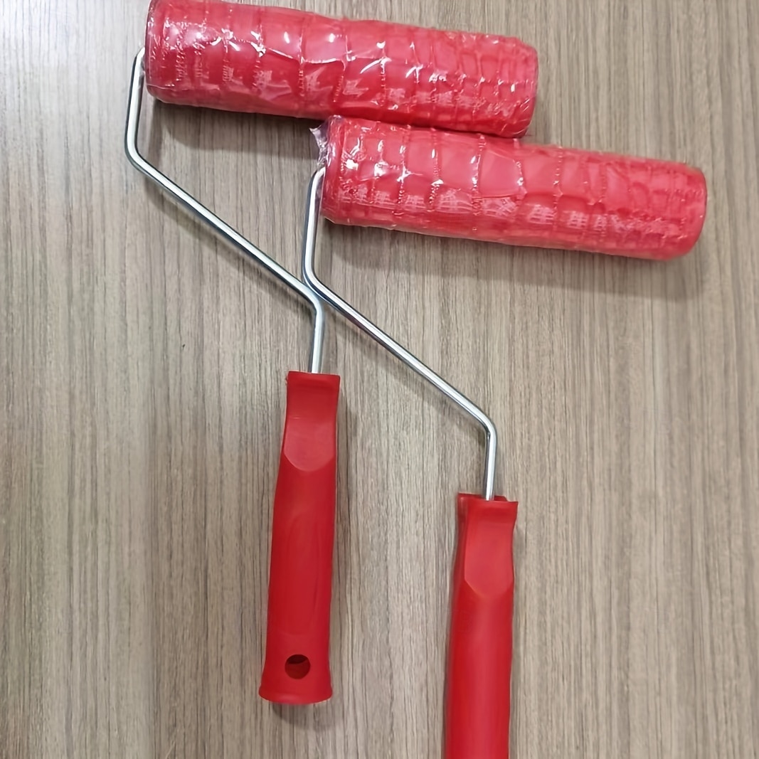 7-Zoll-strukturiertes Kunstdekorationswerkzeug, DIY-Farbroller – 1 Krokodilledermuster mit rotem Griff, langlebiger Kunststoff, einfach zu verwenden für realistische Holzmaserung &geprägte Wände 2025 - $24.99 –P8