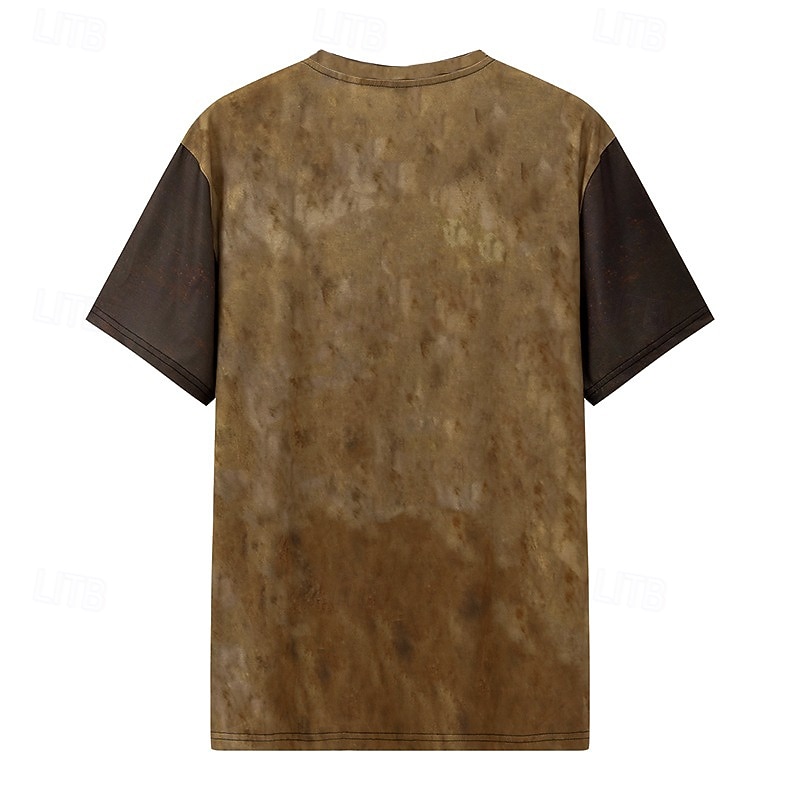 Herren T-Shirt Kurzarmshirt Kurzarm Rundhalsausschnitt Sommer Herbst Grafik Baum des Lebens Yggdrasil Mode Designer Retro Vintage Druck Urlaub Straße Ausgehen Dunkel Braun Schwarz Braun Top T-Shirt 2026 - $14.49 –P2