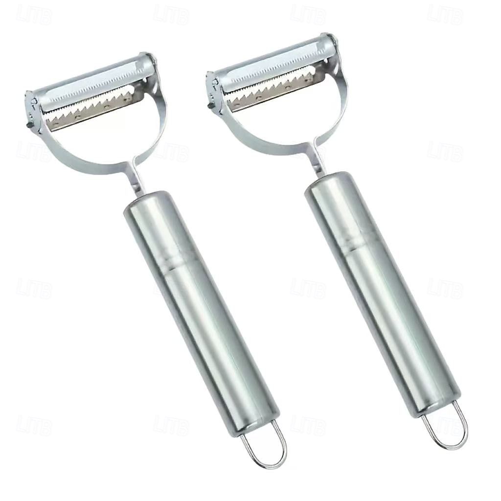 مقشرة خضراوات من الفولاذ المقاوم للصدأ قطعتين &قطاعة – أداة مطبخ متعددة الأغراض للبطاطس والفواكه &أكثر من ذلك، قطاعة ذات شفرة حادة لتحضير الوجبات، مثالية لعيد الشكر &هدية عيد الميلاد 2026 - $9.99 –P1