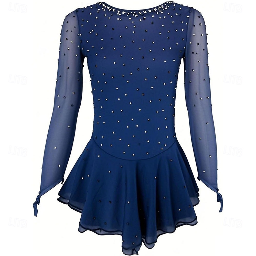 uniforme de patinação artística rosa para meninas para performance e competição de 2026 por $239.39 –P1