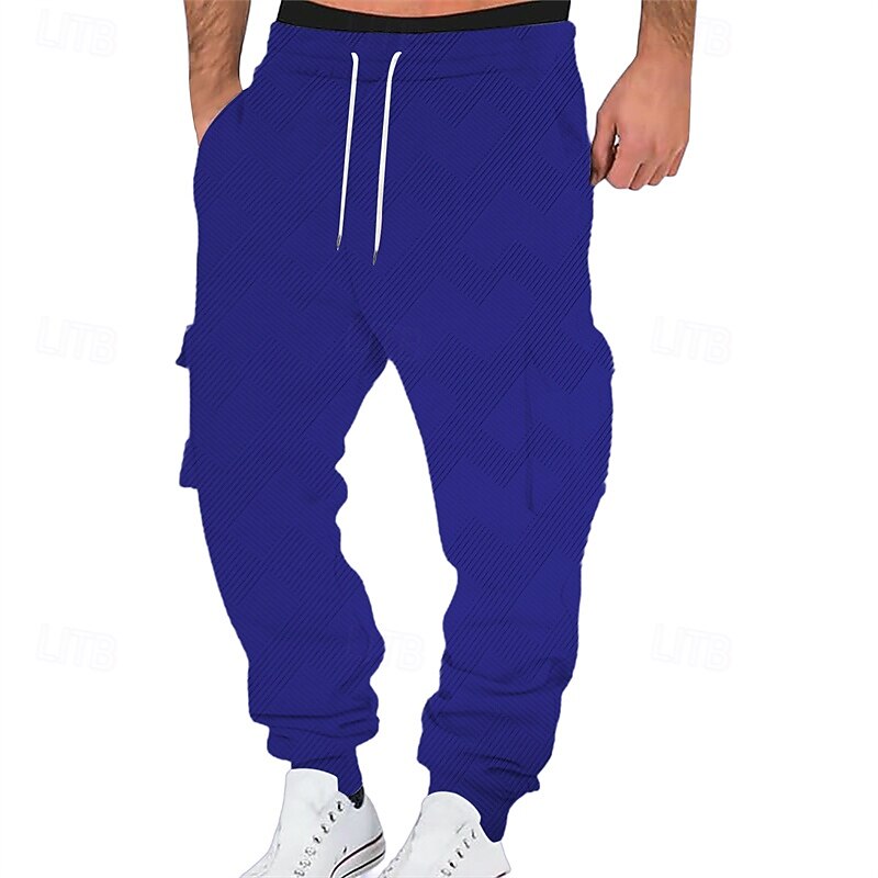 Men's Sweatpants Joggers Trousers Jacquard Drawstring Pocket Plain Comfort Daily Sports Outdoor Fashion Casual White Wine Micro-elastic 2026 - $25.99 –P10