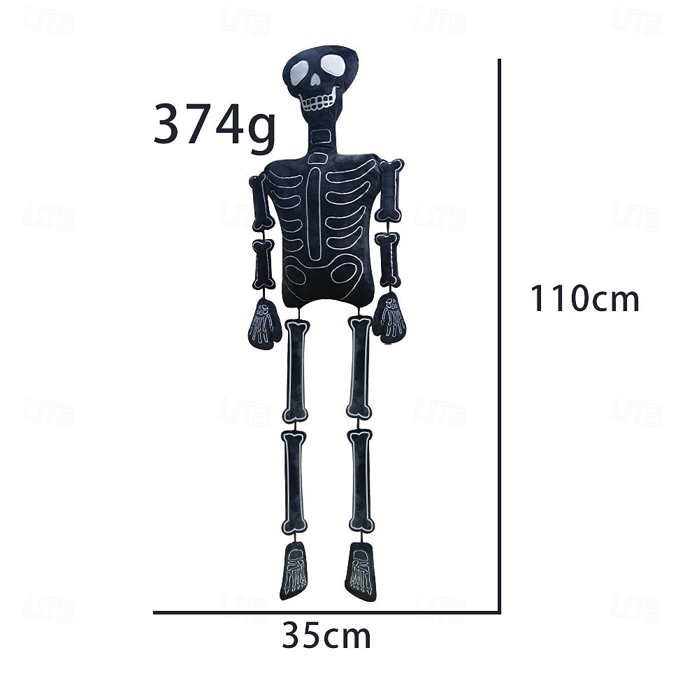 Peluche scheletro di Halloween da 18 pollici - morbido teschio spettrale imbottito per decorazioni di Halloween, casa stregata, dolcetto o scherzetto, oggetti di scena per atmosfere spaventose del 2025 a $32.99 –P9