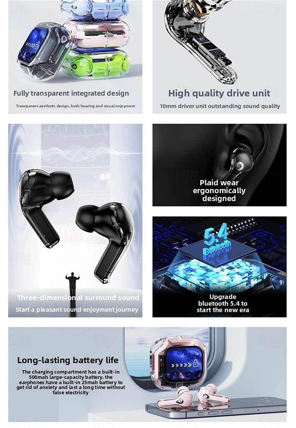 696 Q20 Auricolari True Wireless TWS In-ear Bluetooth 5.3 Stereo Suono surround Microfono integrato per Apple Samsung Huawei Xiaomi MI Allenamento in Palestra Sci Campeggio / Escursionismo Affari del 2025 a $21.99 –P2