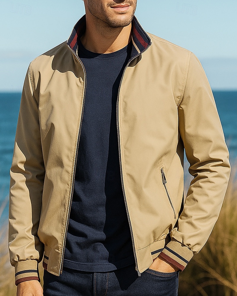 Men's Casual Jackets Hiking Jacket Outdoor Waterproof Windproof Hiking Outfits Hiking Clothes Autumn / Fall Top Camping / Hiking / Caving Running Solid Color Black Army Green Khaki 2026 - $36.99 –P4