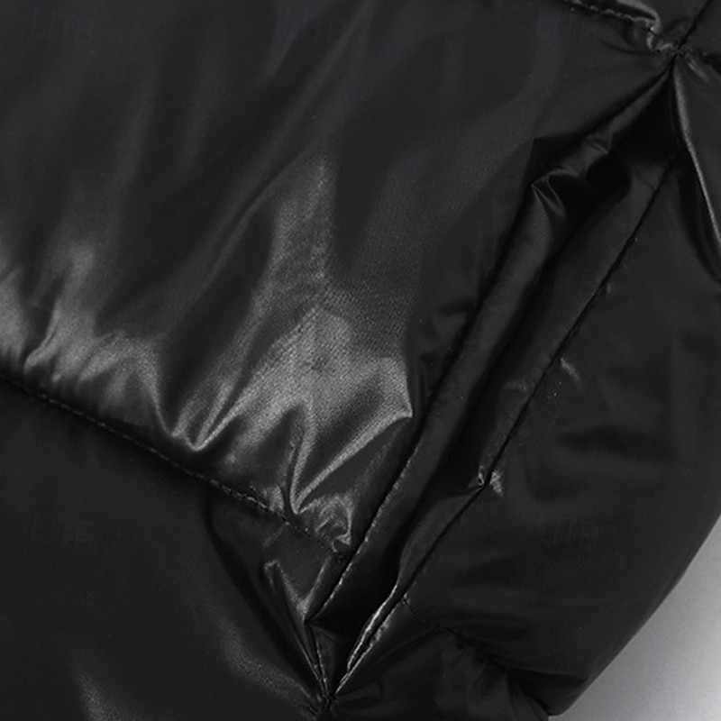 Pánské Puffer Vesta Kamizelka Vesta Dovolená Denní Rande Módní Na běžné nošení Podzim zima Kapsy Polyester Zahřívací Pohodlné Pevná barva Zip Stojáček Běžný Černá Vesta 2025 - $27.99 –P5