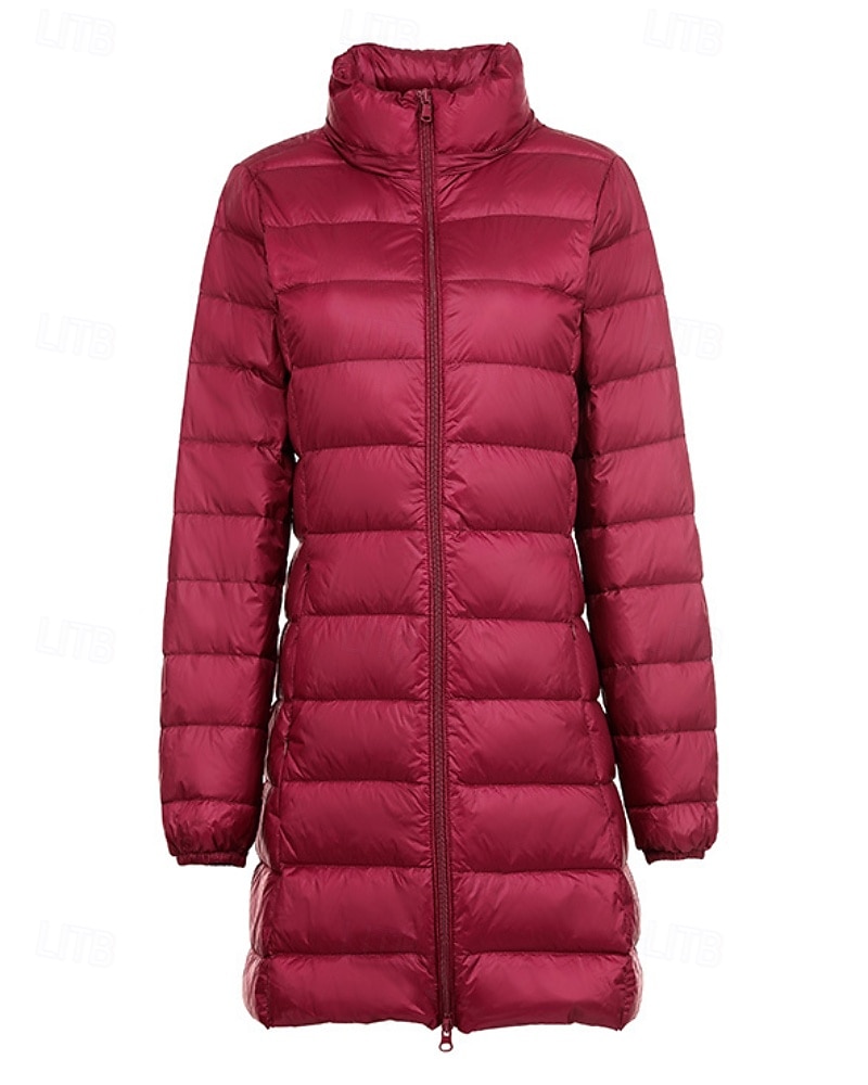 Femmes Doudoune Manteau Chaud Confortable Fermeture éclair Avec Poches Mode Uni Fête Décontracté Quotidien Week-end Fermeture éclair Long À capuche Coupe régulière manche longue Vêtements d'extérieur de 2025 ? $42.99 –P7