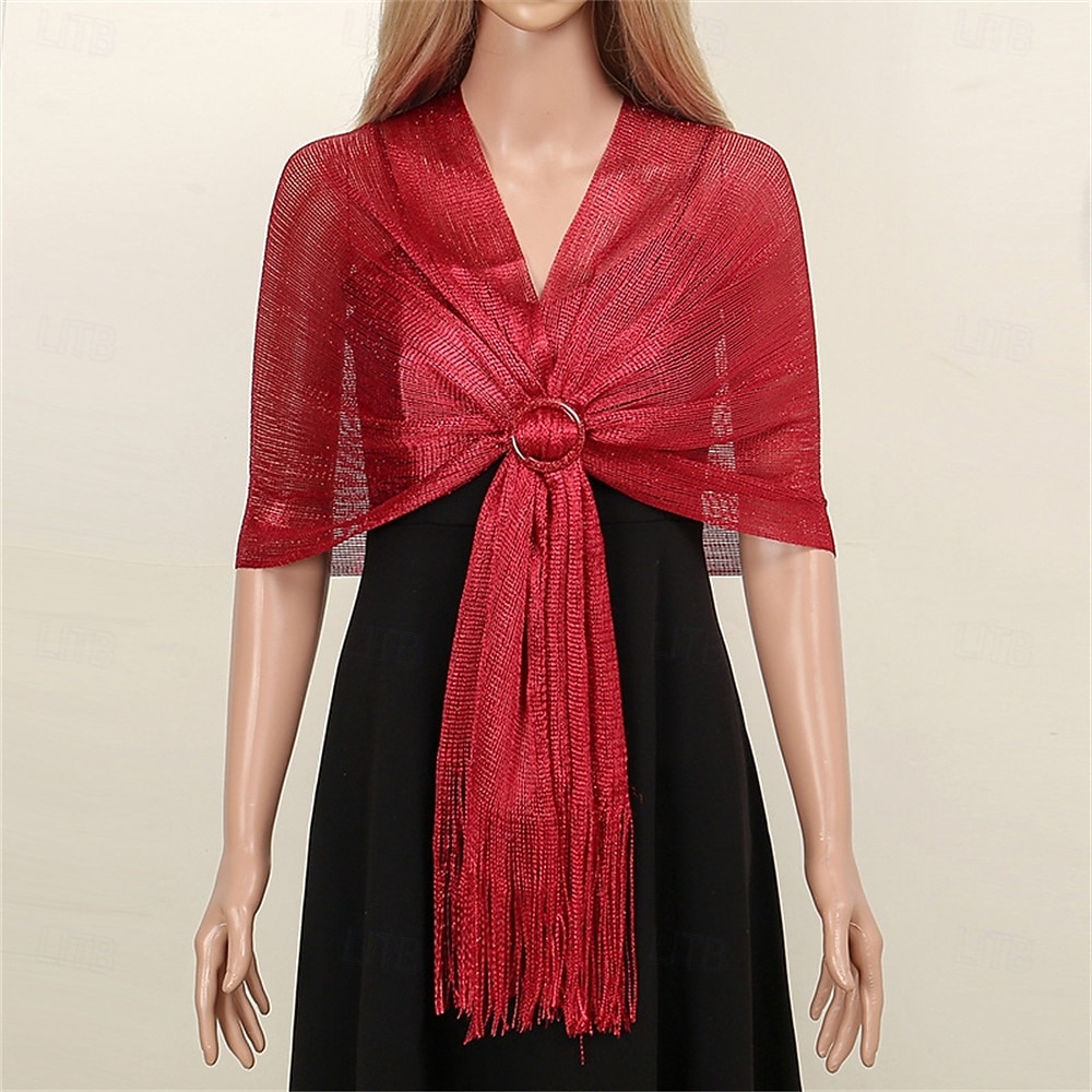 sjal og sjal til aftenkjoler - kvinner glitrende bryllup formelt elegant pashminasjal for kvinner 2025 - $23.99 –P14