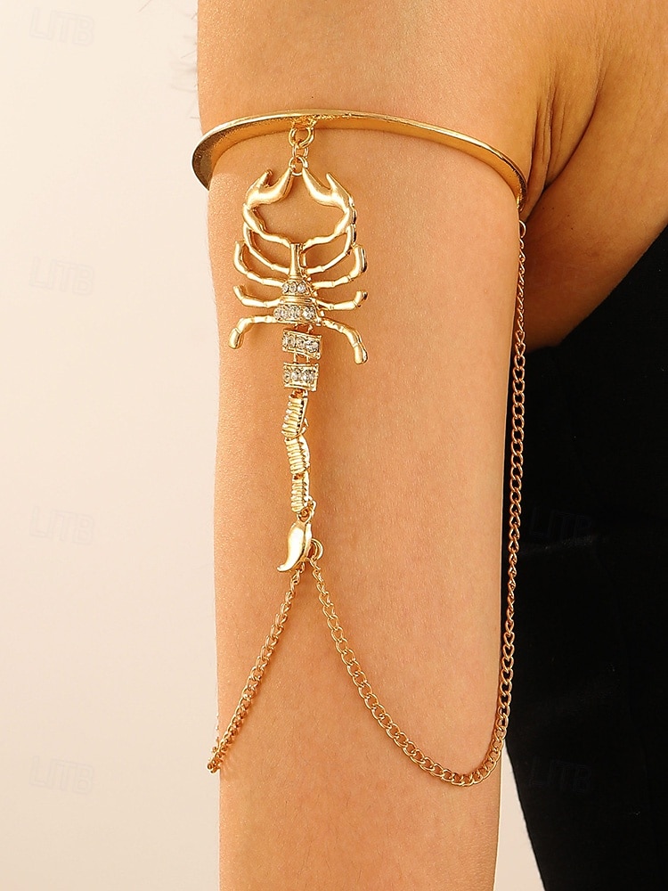 Halloween-armband met schorpioenvormige strasssteentjes voor dames, stoere punkstijl, perfect voor feestoutfits en gewaagde kostuums 2025 - $9.99 –P13