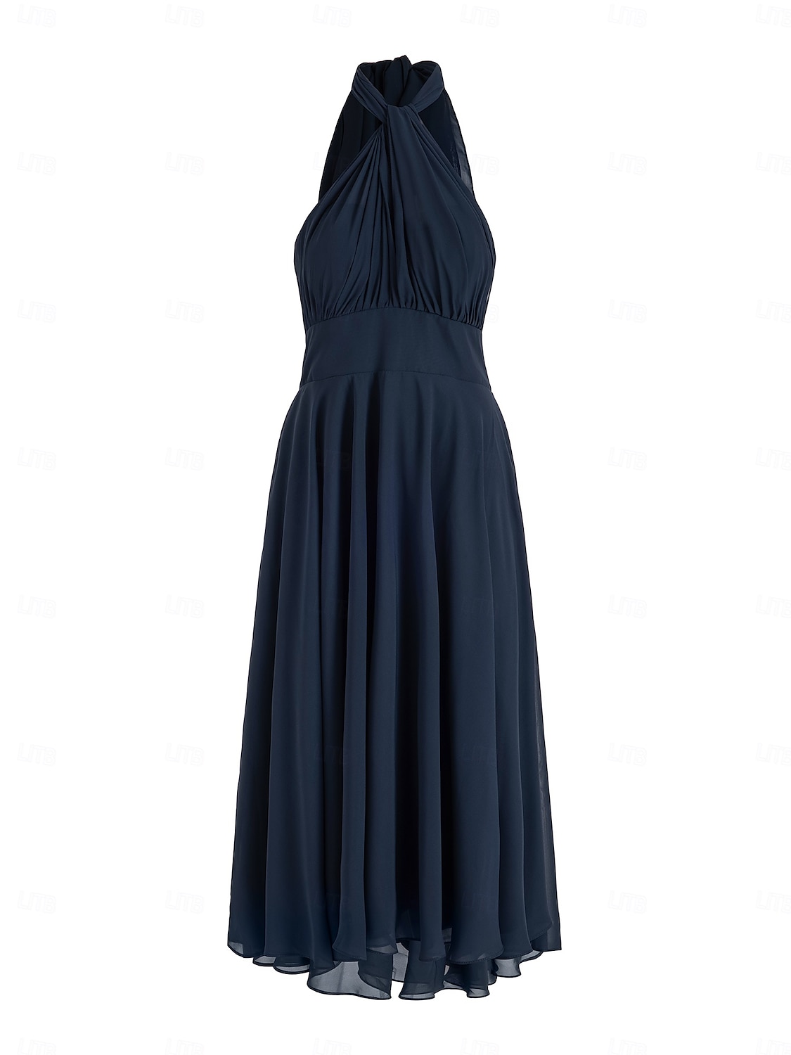 A-linjeformade Bröllops Gäst Klänningar Elegant Klänning Formal Bröllops Fest Te Längd utan Ärmar En Axlar Höst Bröllops Gäst Chiffon med Rynkning 2025 - $87.99 –P11