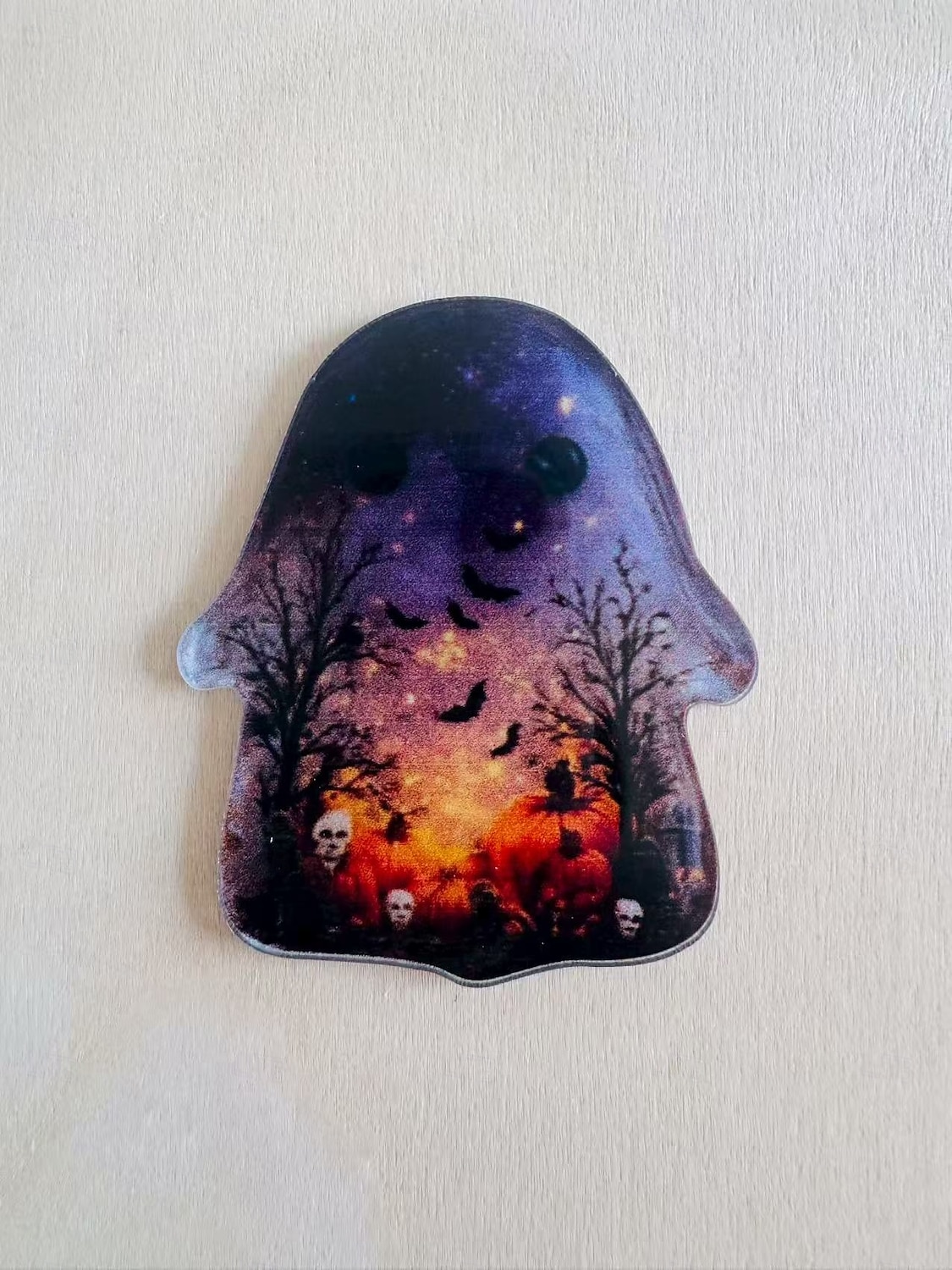 Halloween kapesní objetí duch s povzbudivou kartičkou roztomilý mini přívěsek inspirativní dárek pro přátele ručně vyřezávaná drahokamová socha ducha pro dekoraci domácího stolu 2025 - $19.99 –P16