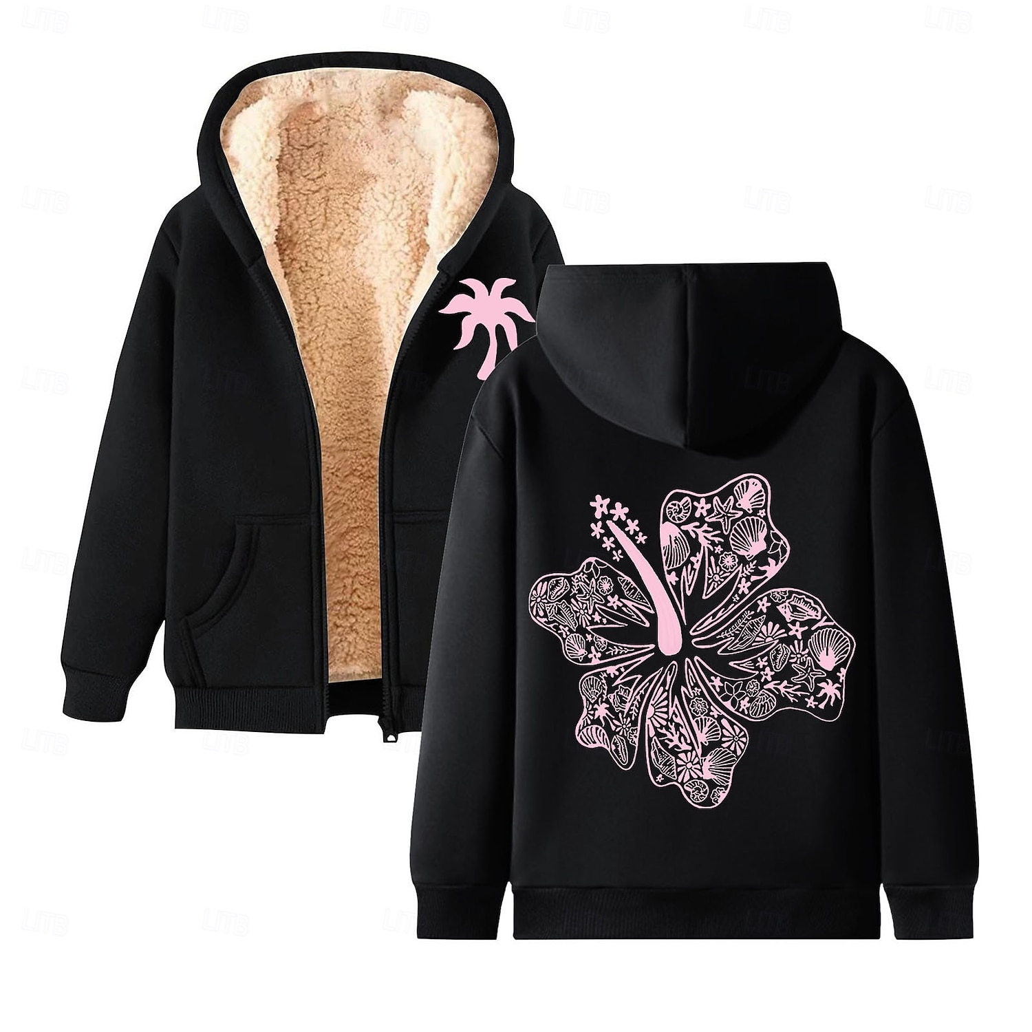 Per uomo Felpa con cappuccio a zip intera Felpa con cappuccio e zip Giacca in Pile Felpa con cappuccio in pile Nero Vino Rosso Verde Cachi Con Cappuccio Floreale Grafico Semplice Cerniera Tasca del 2025 a $20.99 –P7