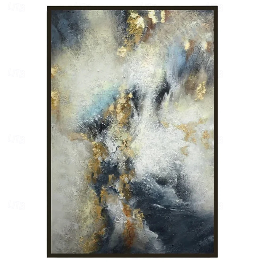 Peinture à l'huile sur toile décorative en feuille d'or, tableau abstrait moderne, tableau mural pour salon, affiches et impressions de 2025 ? $38.99 –P5