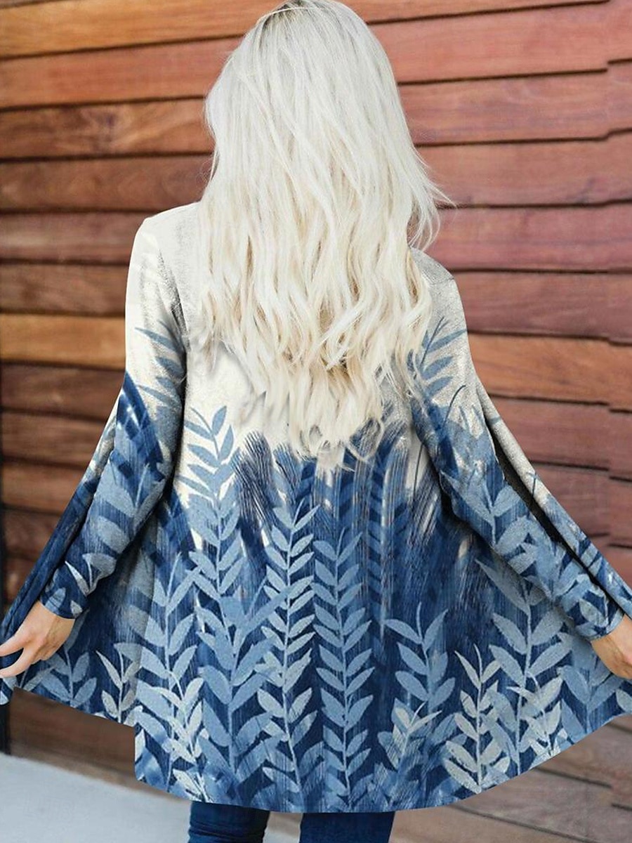 Pentru femei Palton Ușor Comfortabil Imprimeu Activ Epocă Casual Geometric Casual Scurt Fără Guler Fit regulat Manșon Lung Îmbrăcăminte exterioară Albastru piscină Mov Portocaliu Primăvară Toamnă 2025 - $23.99 –P4