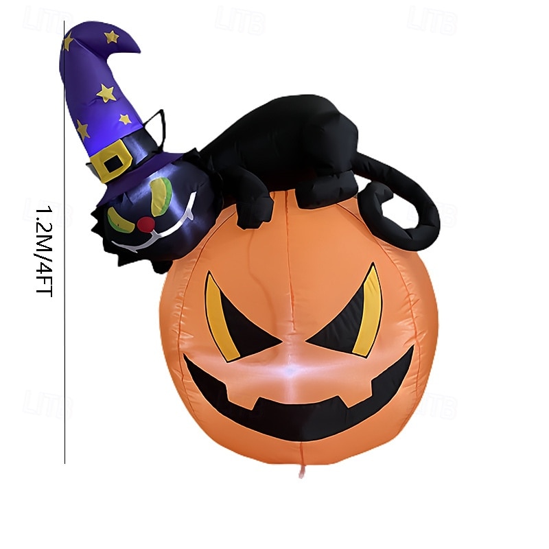 1 τεμάχιο 1,2 μ./4 ποδιών Halloween μαύρη γάτα κολοκύθα φουσκωτό μοντέλο αέρα με LED εσωτερική και εξωτερική αυλή κήπος πάρτι γκαζόν Halloween φεστιβάλ ατμόσφαιρα διακοσμητικό φως us/eu/au/uk βύσμα 2025 - $39.99 –P1