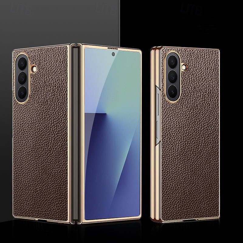 телефон Кейс для Назначение SSamsung Galaxy Z-образный сгиб 7 Z-сгиб 6 Z Fold 5 Z Fold 4 Кейс на заднюю панель Защита от удара Ретро ПК Кожа PU 2025 - $20.99 –P1