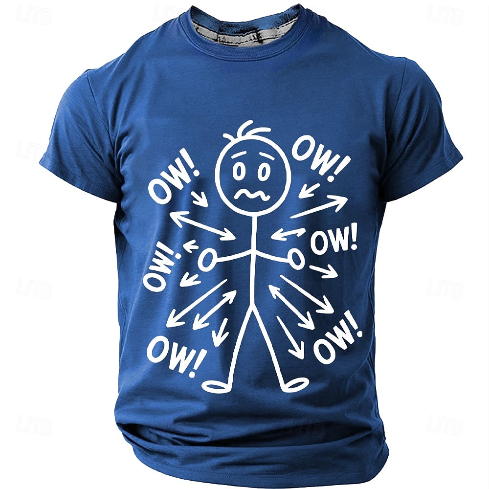 Herren Lustiger Slang T Shirt Kurzarm T-Shirt Grafikdruck Rundhalsausschnitt Hemd Mode Täglich Basic Straße Lässig Täglich Schwarz Rote Blau Sommer Frühling Bekleidung S M L XL XXL XXXL 2025 - $17.99 –P4