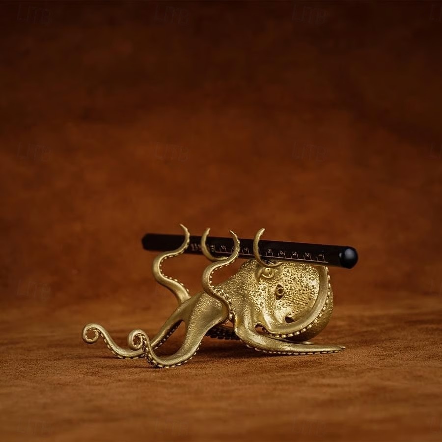 Octopus Holder Phone Stand Pen Holder Creative Gold Octopus Desk Organizer Multifunctional Mobile Phone Holder Lazy Viewing Stand For Watching Videos And Reading Books 2025 - $13.99 –P4