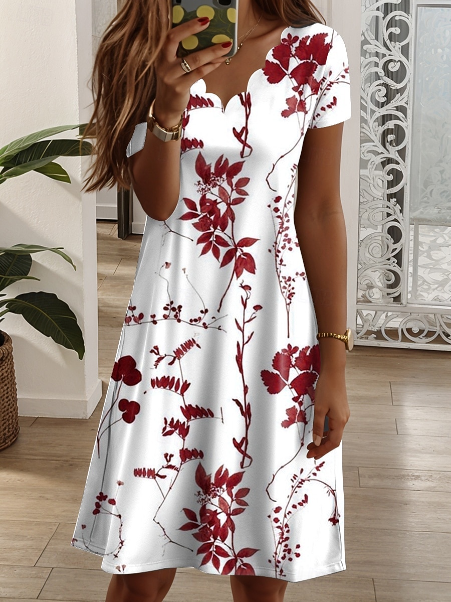 Dámské Mini šaty Tričkové šaty Letní šaty Áčkové šaty prázdniny Na běžné nošení Denní Běžný Květinový Grafika Krátký rukáv Do V Tmavě žlutá Žlutá Světle zelená Světlá růžová Léto Jaro 2025 - $25.99 –P7