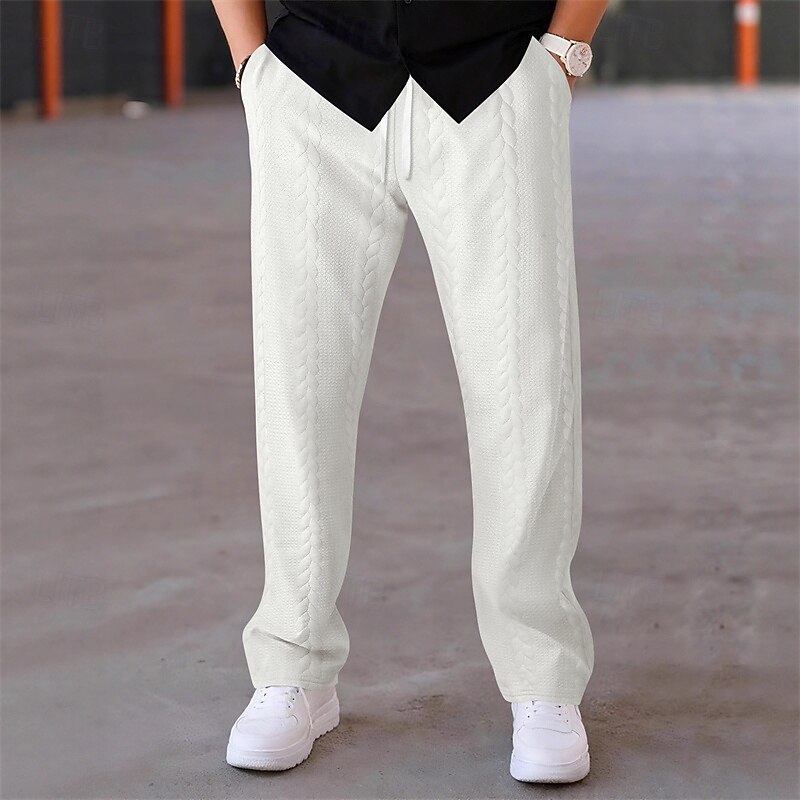 Homens Calças Esportivas Calças Jacquard Com Cordão Bolsos Tecido Conforto Esportes Diário Moda Casual Preto Branco Micro-Elástica de 2025 por $17.99 –P13