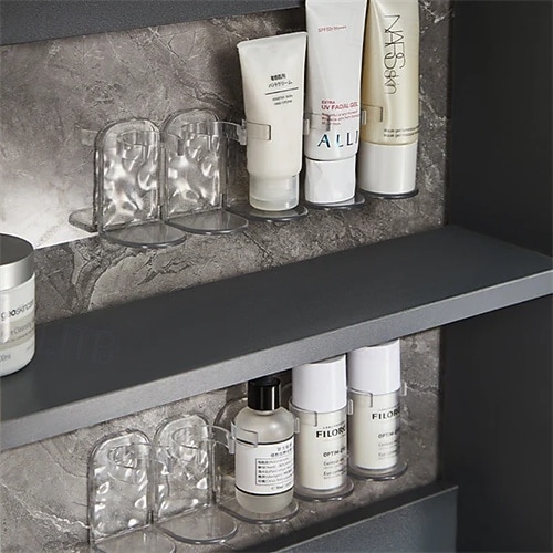 Row Plastic Wall Rack 2 Set (10 Pieces), Adhesive Ripple Storage Shelf, No Drilling Wall-Mounted Organizer for Door, Mirror, or Cabinet 2025 - $20.99 –P8