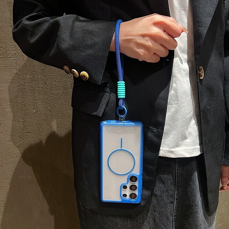 2025年 電話 ケース 用途 サムスンのギャラクシー S25 Ultra Plus S25エッジ S24 Plus バックカバー ストラップ付き ワイヤレス充電をサポート 耐衝撃 レトロ風 TPU アクリル コレクション – $15.99 –P4