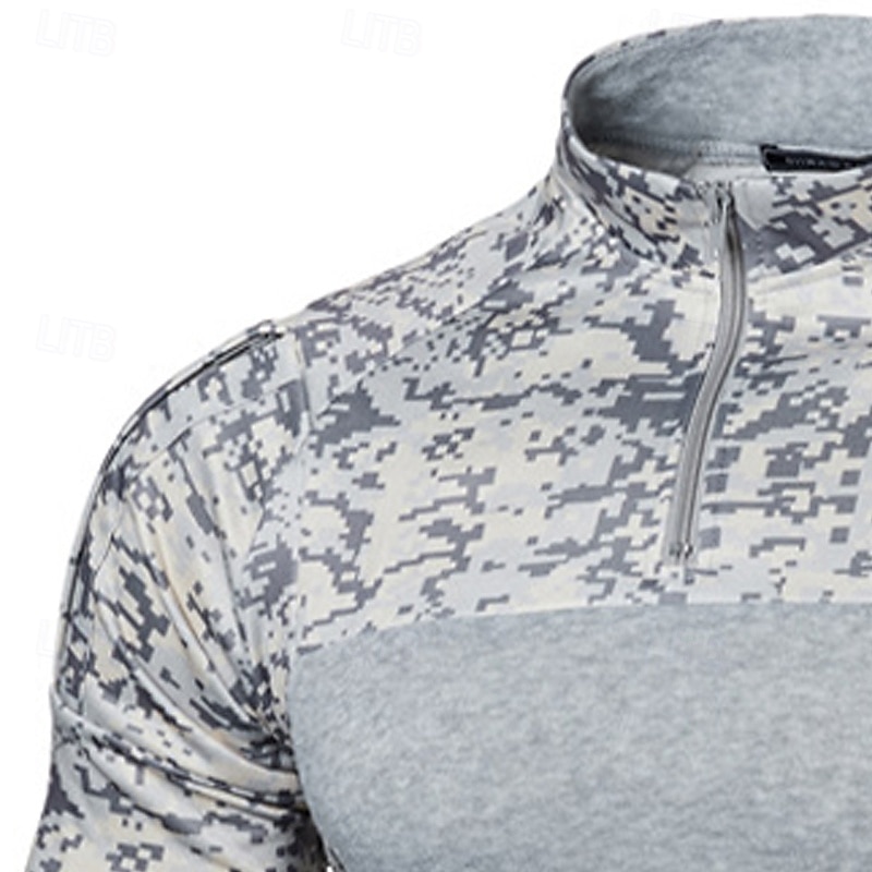 Hombre Sudadera Sudadera con un cuarto de cremallera Sudadera táctica con capucha Sudadera con capucha de camuflaje Negro Verde Ejército Gris Claro Con Capucha Color Camuflaje Retazos Cremallera 2025 - $23.99 –P4