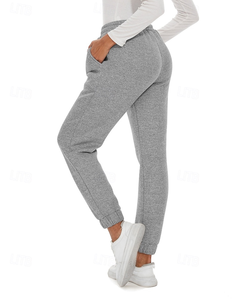 Mujer Pantalones de lana Persona que practica jogging pantalones Ropa de calle Casual Longitud total Cintura Media Plano Bolsillo Diseño de cordón elástico Cómodo Calle Ropa Cotidiana Fin de semana 2026 - $26.99 –P10