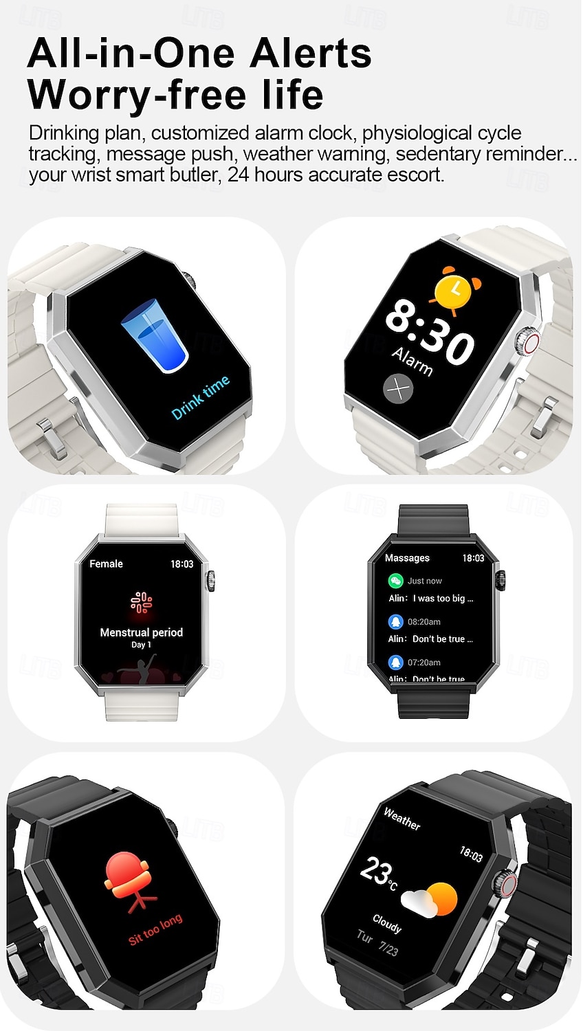 HC11 Ceas inteligent 1.95 inch Uita-te inteligent Bluetooth Pedometru Reamintire Apel Monitor de Activitate Compatibil cu Android iOS Dame Bărbați Standby Lung Rezistent la apă Control Media IP68 2025 - $38.99 –P5