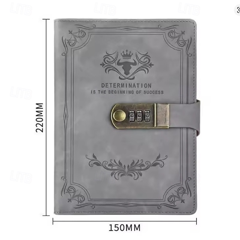 Книга с паролями в стиле ретро, формата A5, 200 страниц, с замком, дневник, утолщенная, креативная, для записей, студенческий блокнот, канцелярские принадлежности, папка для тетрадей 2025 - $15.99 –P16