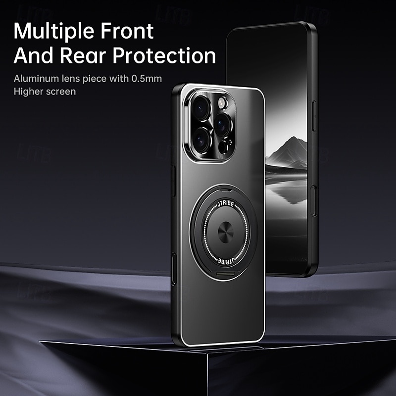2025年 電話 ケース 用途 iPhone 17 Pro Max 17 Air 16 Pro Max Plus 15 Pro Max 14 Pro Max バックカバー スタンド付き 磁石バックル 耐衝撃 レトロ風 アルミニウム合金 コレクション – $12.99 –P7