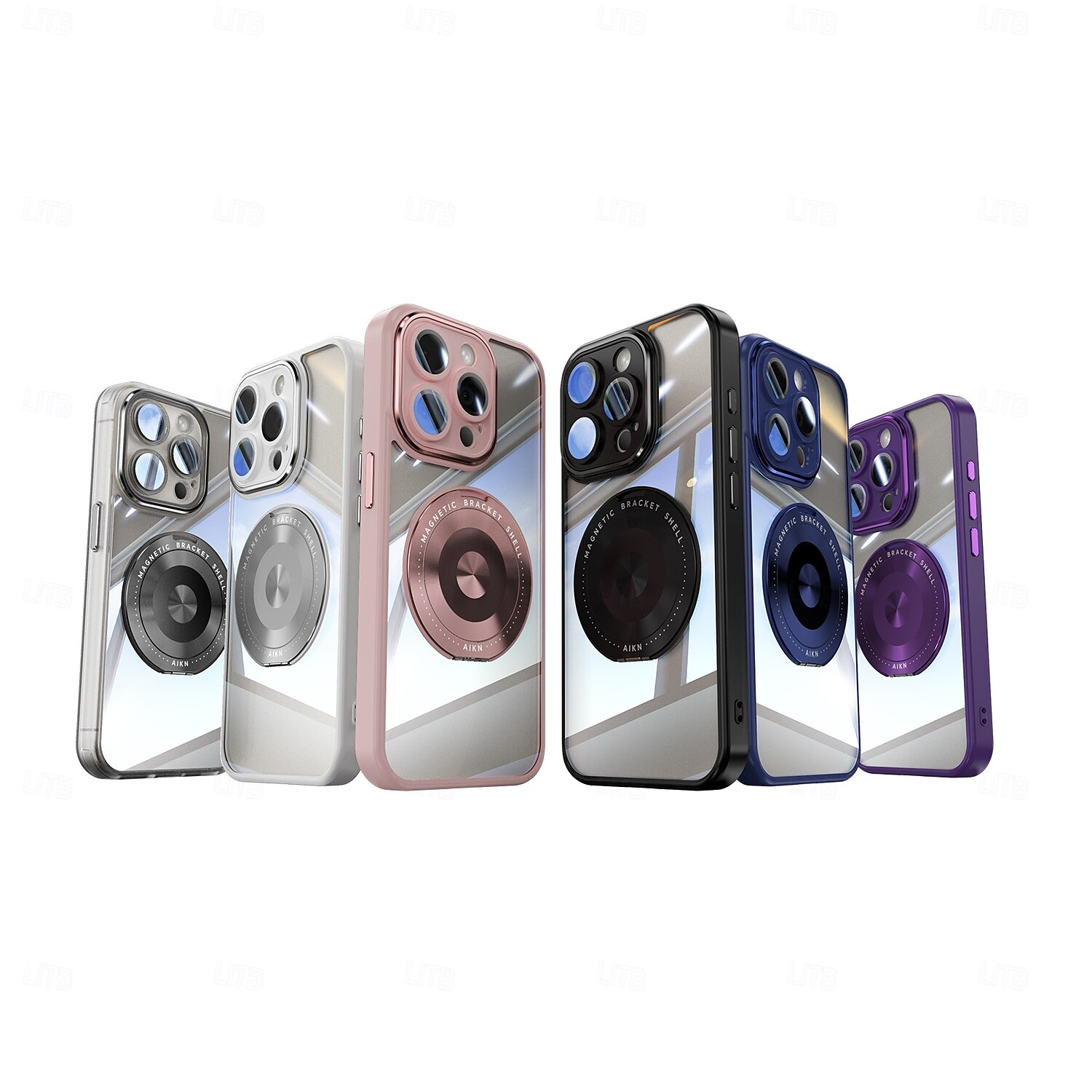 Phone Case For 16 15 14 Pro Max 13 Pro Max Back Cover Magnetic Kickstand Shockproof Retro TPU 2025 - $12.99 –P1