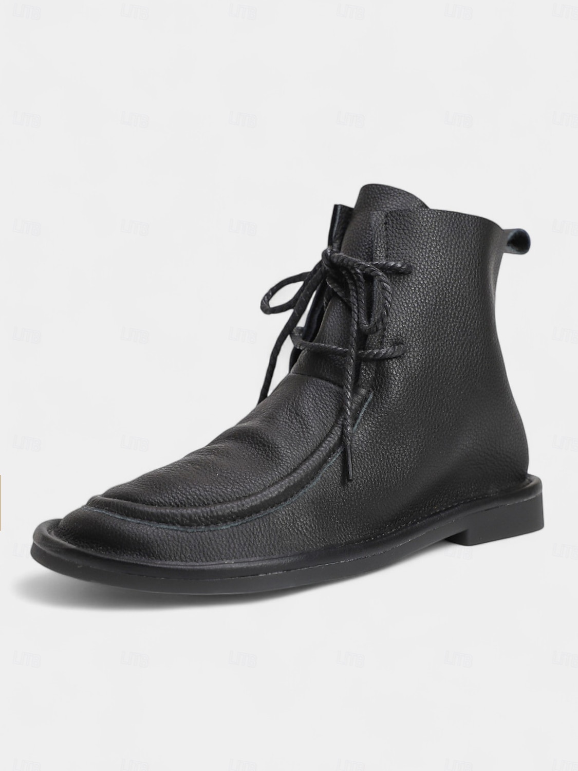 Ghete negre pentru femei din piele naturală, cu șireturi – pantofi casual din piele de vacă, rezistenți, pentru serviciu, călătorii și ținute de zi cu zi 2025 - $94.99 –P1