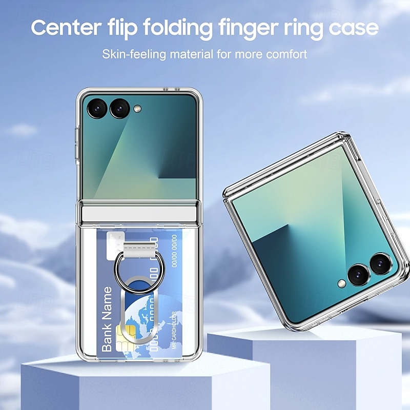Phone Case For Samsung Galaxy Z Flip 7 Z Flip 6 Z Flip 5 Back Cover Ring Buckle Shockproof Retro PC 2026 - $15.99 –P4