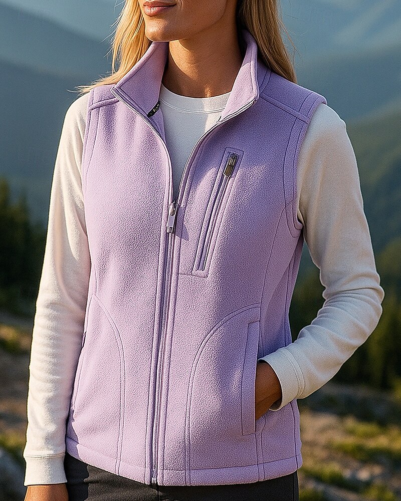 בגדי ריקוד נשים וסט לטיולי הליכה מעיל חורף אפוד פליז חורף סתיו בָּחוּץ שמור על חום הגוף וסט ציד דיג לטייל שחור ורוד סגול 2026 - $28.99 –P3