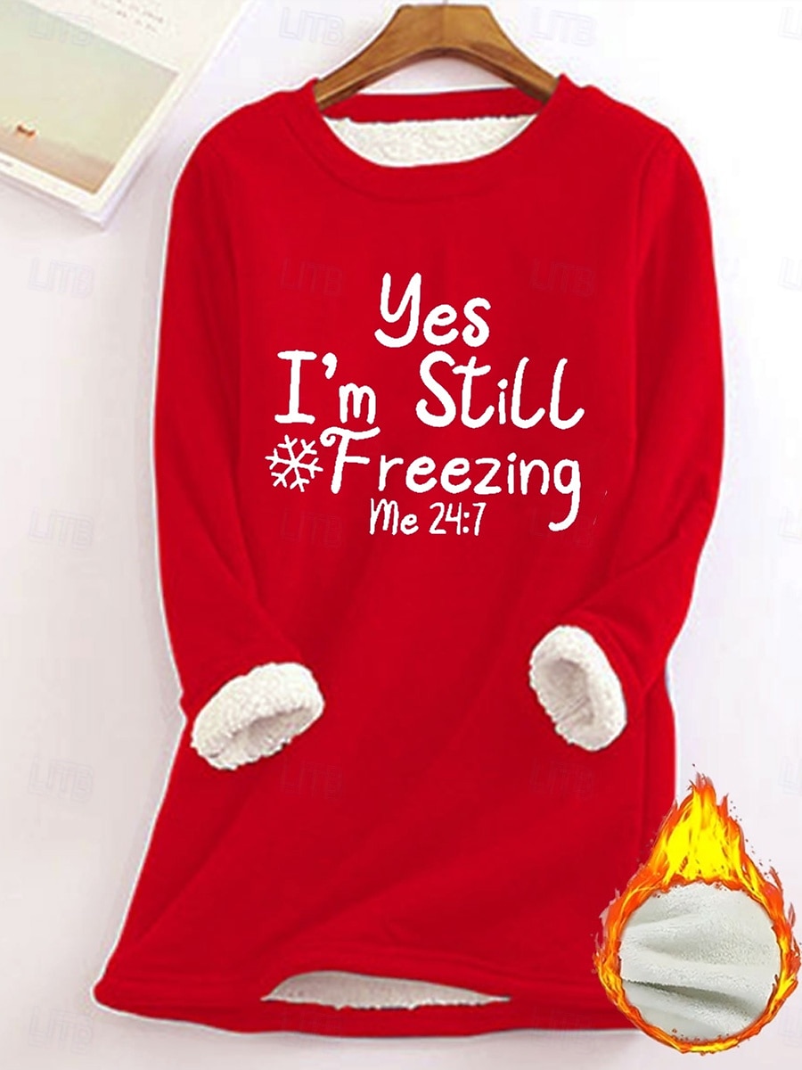 Pentru femei Hanorac pulover Imprimeu Scrisă Casual Confort Manșon Lung Stil Nautic Rotund Topuri obișnuite Stradă Zilnice Albastru piscină Negru Galben Roz Îmbujorat Roșu-aprins Toamnă Iarnă 2026 - $27.99 –P8