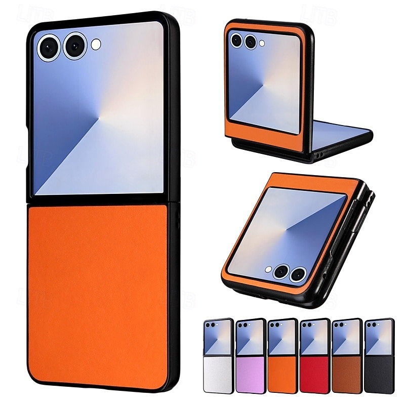telefono Custodia Per Samsung Galaxy Z Flip 7 Z Flip 7 FE Z Flip 6 Z Flip 5 Copertura Posteriore Resistente agli urti Retrò TPU Pelle PU del 2025 a $9.99 –P14