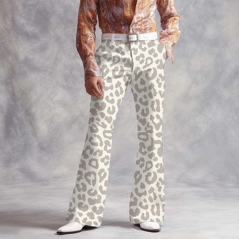 Per uomo Leopardato Pantaloni da discoteca Pantaloni a zampa d'elefante anni '60 e '70 Misura del girovita medio Vintage Retrò All'aperto Vacanza Feste Tasche Laterali Pantaloni a gamba svasata del 2026 a $29.99 –P4