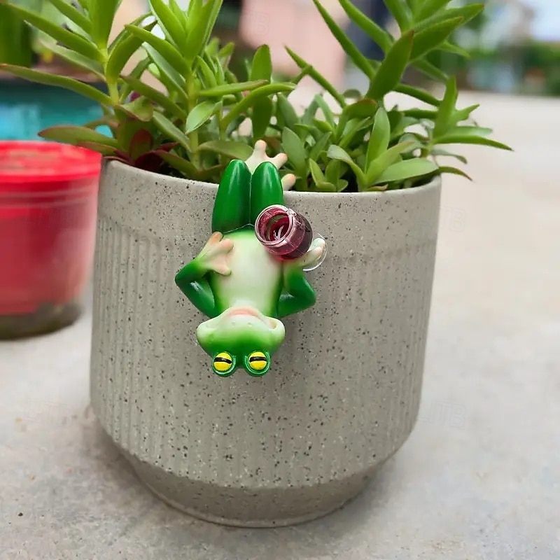 hartsi roikkuu sammakkohahmo hauska juova sammakko juo olutta pullot patsas kukkaruukku halaaja koriste kotiin puutarha-aita patio piha sisustus 2026 - $19.99 –P9