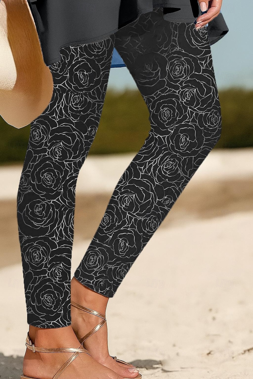 Mulheres Leggings Férias Vintage Estilo Étnico Mimolet Cintura Alta Floral Gráfico Impressão 3D Secagem Rápida Respirabilidade Macio Com Stretch Diário Casa Ao ar livre Preto Branco Azul Primavera de 2026 por $21.99 –P2