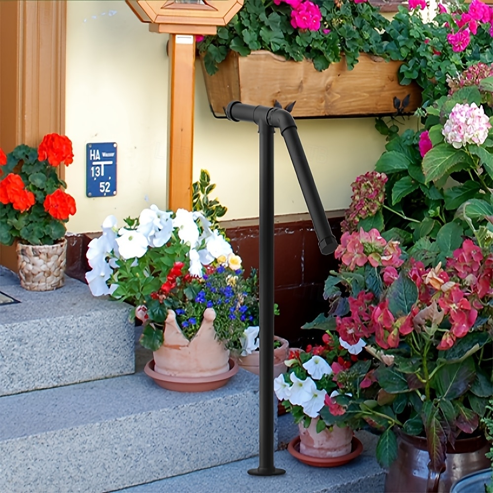 1 darabos öntöttvas lépcsőkorlát-készlet, kültéri függőleges fém korlát, lakkozott felülettel, felületi rögzítéssel a külső lépcső biztonsága érdekében 2026 - $91.99 –P2