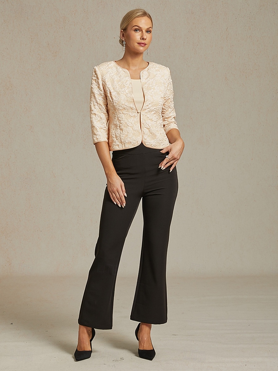 Dame Dressy topper Elegant Daglig Stilfull Crew-hals Beige Høst Vinter 2025 - $89.99 –P6