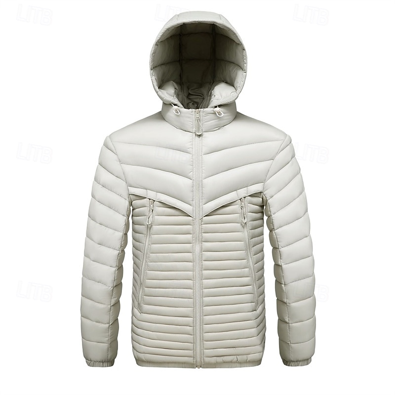 Per uomo Cappotto Invernale Giacca imbottita Giacca Imbottita Tasca Poliestere Vacanza Abbigliamento quotidiano Data Regolare Moda Casual Confortevole Calore Termico Inverno Blocco di colori Grigio del 2025 a $54.99 –P17