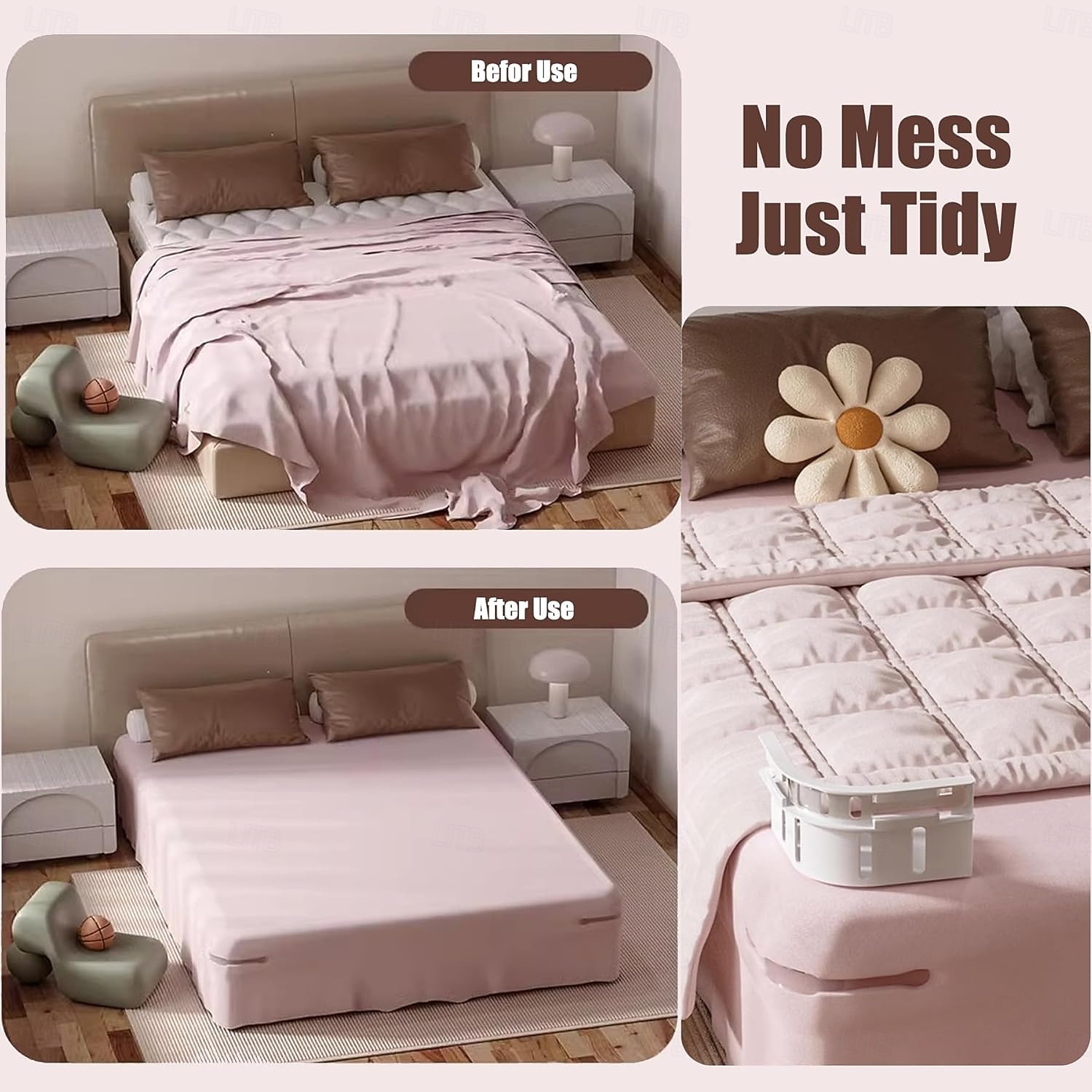 4Pcs Bed Sheet Holders with Adjustable Elastic Strips Fasteners for Corners and Sides Secure Fit for Mattress Ideal for Side Sleepers And Restless Partners 2026 - $15.99 –P10
