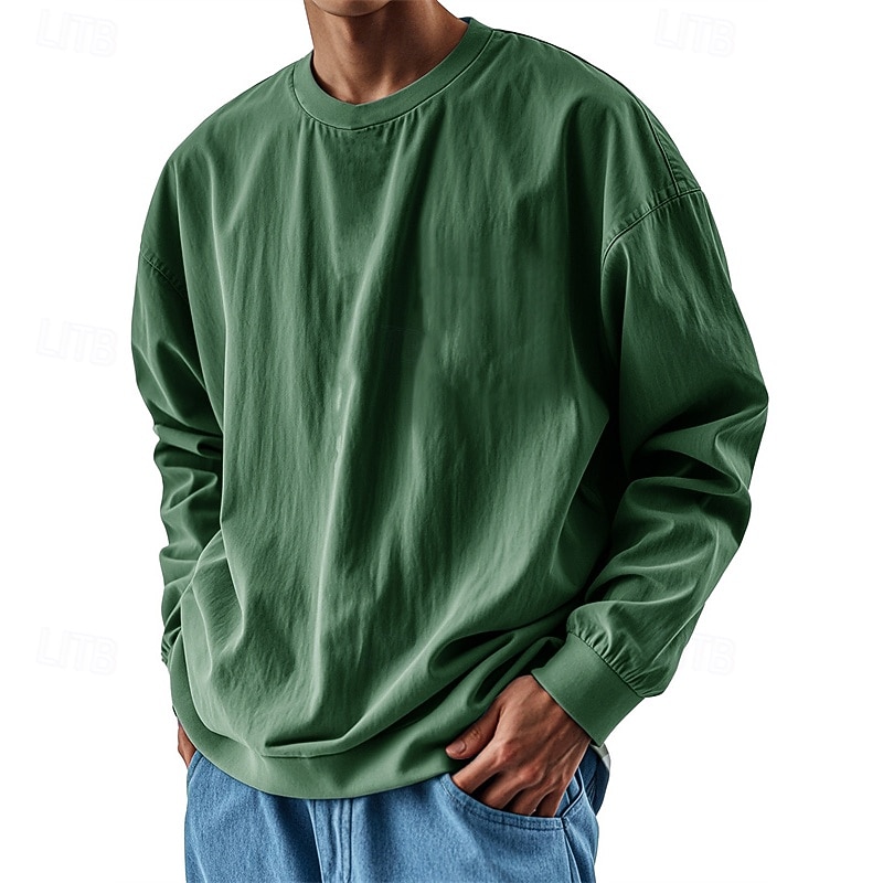 Miesten T-paita T-paidat Pitkähihainen paita Pitkähihainen Tiukka pyöreä kaula-aukko Kevät Syksy Tavallinen Muoti Suunnittelija Perus Perinteinen Loma Katu Bile Viini Musta Valkoinen Top T-paita 2025 - $27.99 –P9