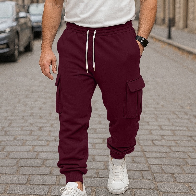 Per uomo Pantaloni da Tuta Cargo Pantaloni da tuta Pantaloni in Pile Joggers Pantaloni Coulisse Elastico in vita Multi-tasche Semplice Traspirante Lunghezza intera Casuale Quotidiano All'aperto Moda del 2026 a $21.99 –P2